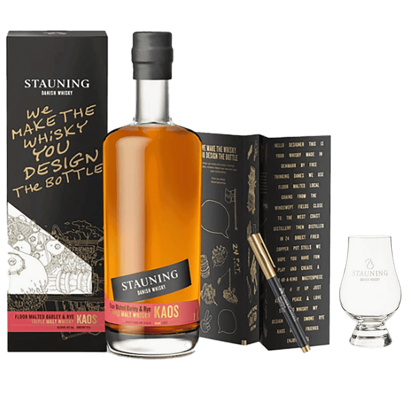 Stauning KAOS Design Edition + Glas – Dansk Whisky med Personligt Præg