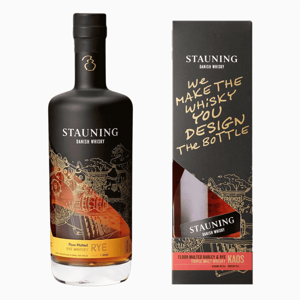 Stauning Whisky Pakke med Kaos Design Your Edition og Stauning Rye