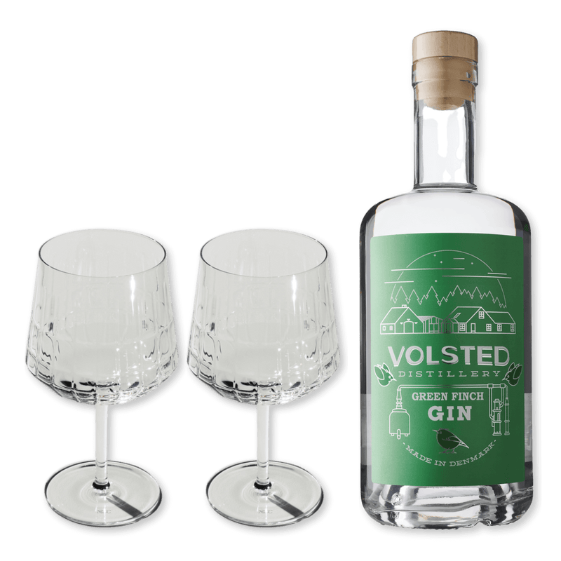 Volsted Green Finch Gin + 2 Stk The Blend Gin Glass