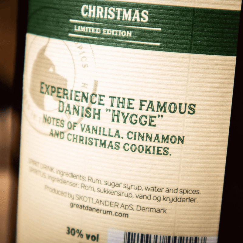 Great Dane Christmas Rom – Dansk, krydret juleedition Label