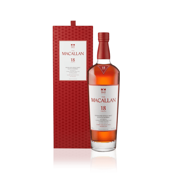 The Macallan Sherry Oak 18 YO 2025 – Single Malt Whisky Flakse og Boks
