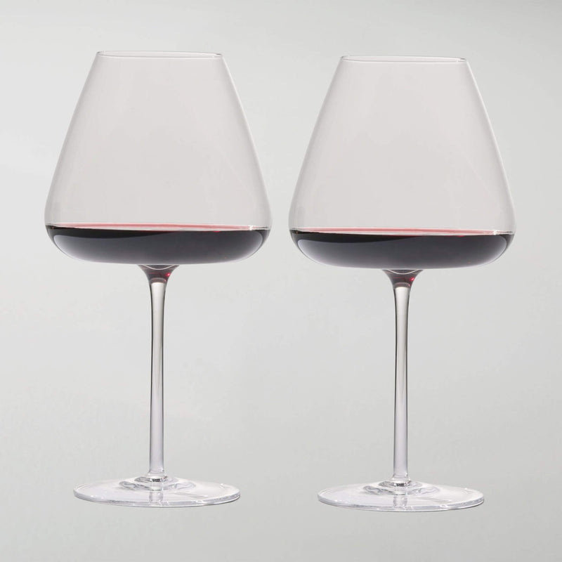 The Bold Bourgogne Glas - 2 Styk Fulde med Rødvin